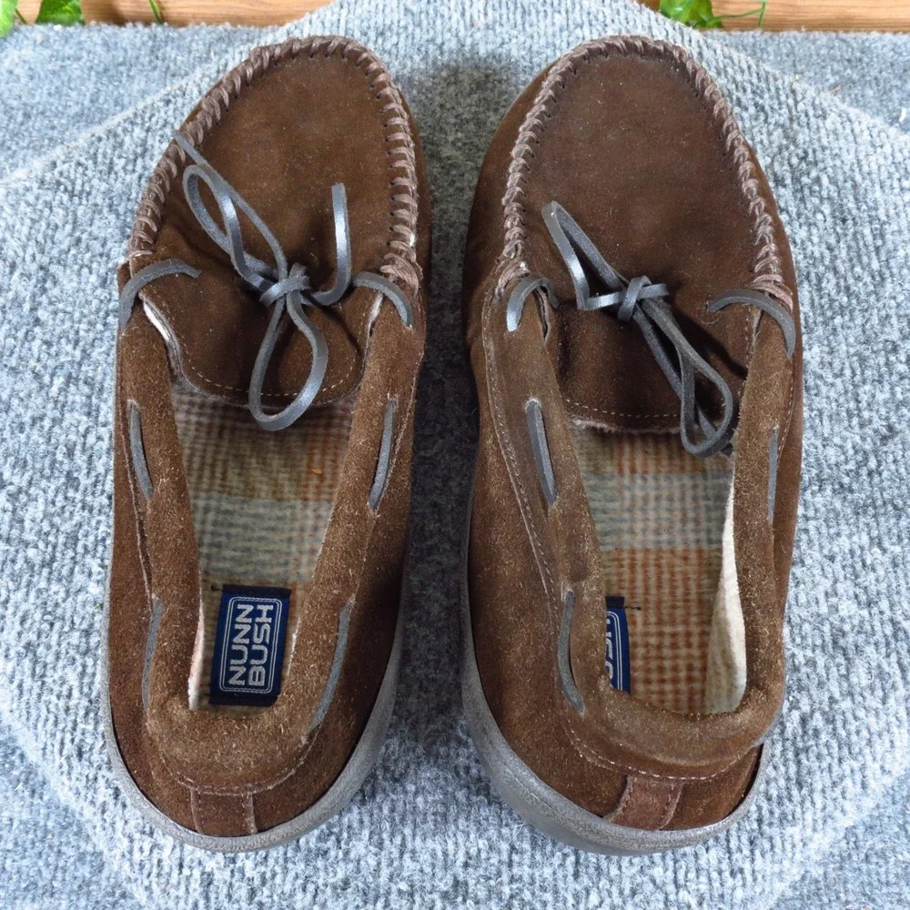 Nunn Bush 5429725 Mens‎ Moccasin Slipper Sz 12 Casual Indoor Outdoor Brown Suede